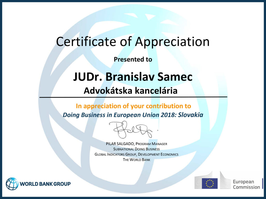 certificate-of-appreciation-euii-slovakia-judr-jpg-1 | Advokátska kancelária AK Samec Žilina